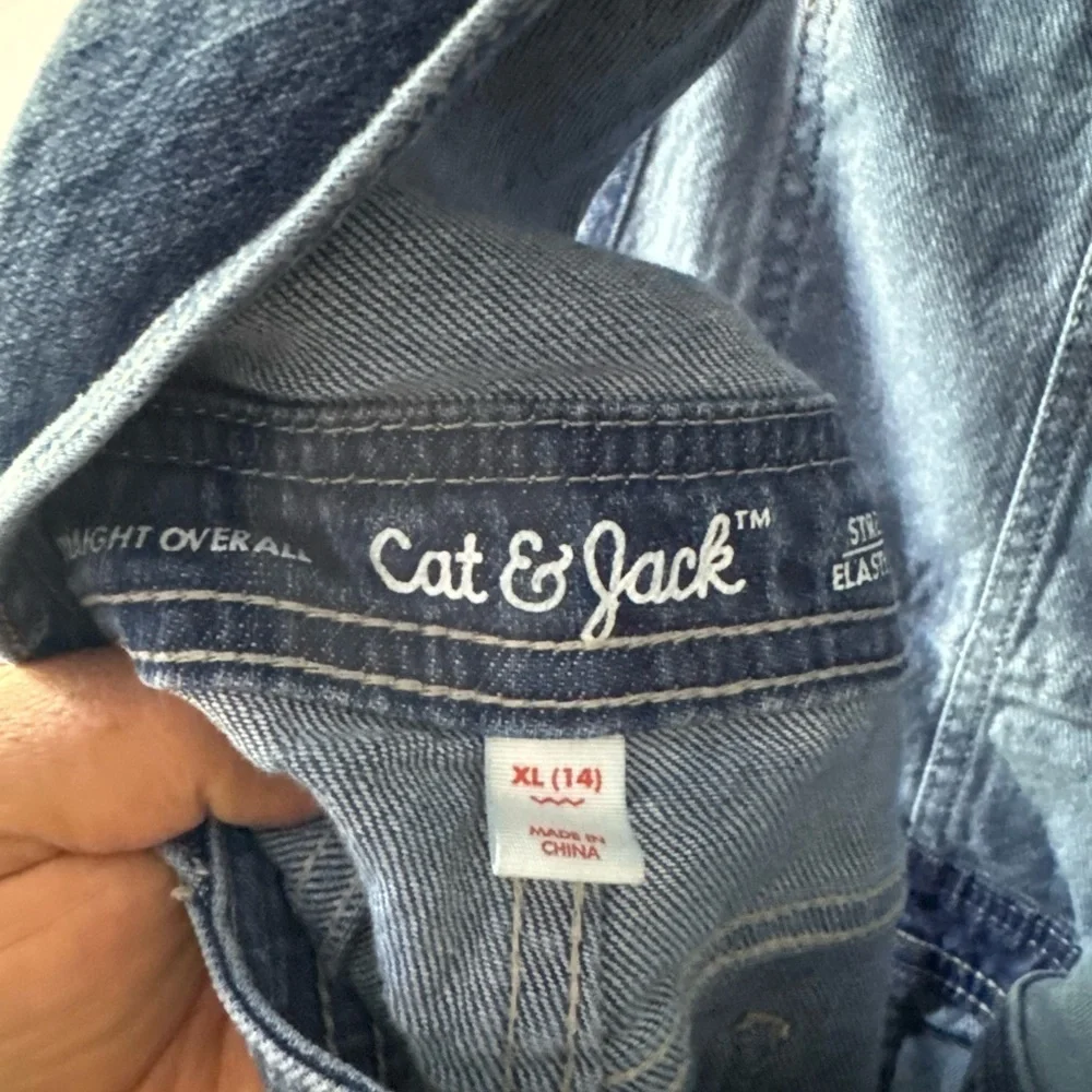 Cat & Jack Overalls Blue Jean Super Stretch Size XL 14